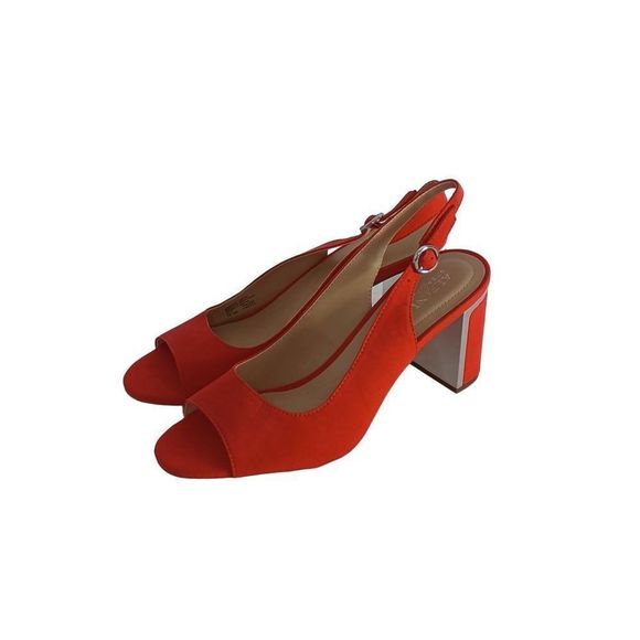 Alfani Womens Leather Upper Open Toe Ankle Strap Classic Pumps, Red, Size 10.5M - Picture 2 of 5